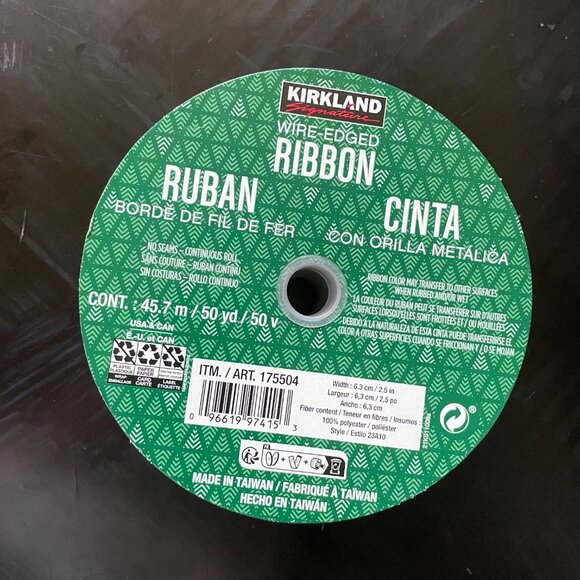 Kirkland Costco Wire Edged Christmas Gnome Ribbon 50 yards Sealed - Picture 3 of 4